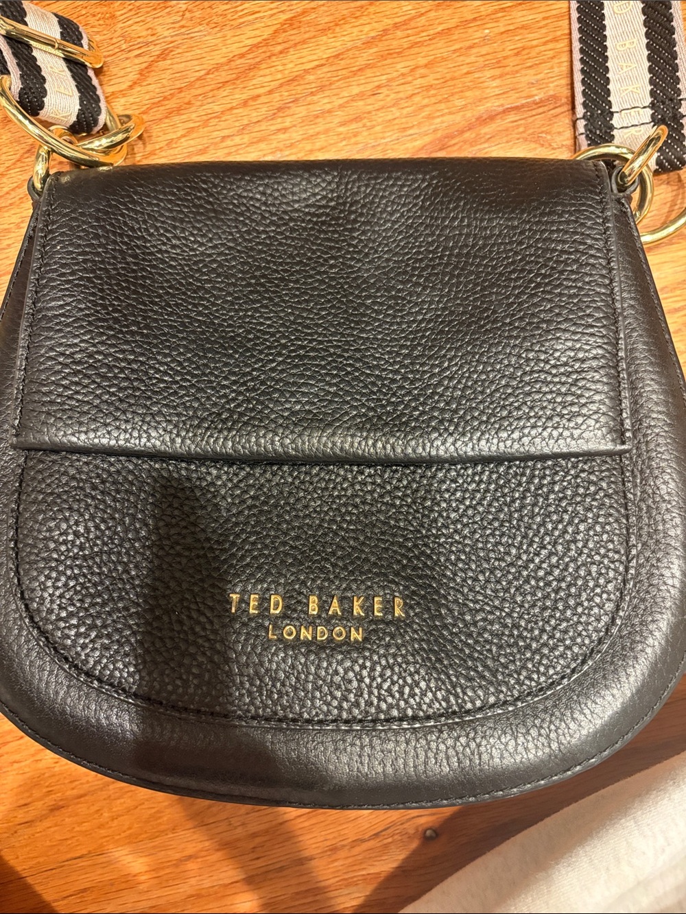Ted Baker Black Pebble Leather Crossbody